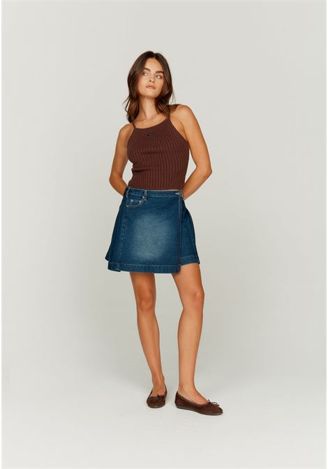 fade plated skirt woman blue in cotton HOUSE OF SUNNY | VOL2442BLUE RINSED